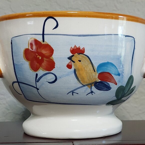 California Pantry 2006 Set of 2 Footed, Double Handled Rooster Soup Bowls - Picture 4 of 13